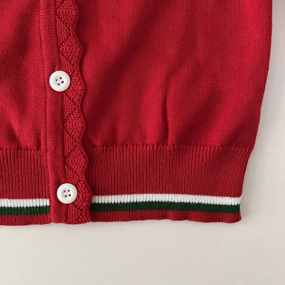 NEW Girlhood Red Ruffle Collar Sweater